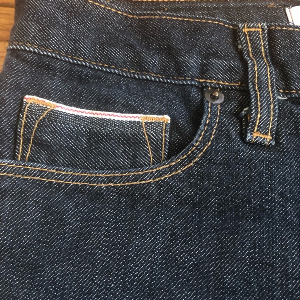 Baldwin selvedge denim jean shorts blue cuffed size 25 - Picture 4 of 11